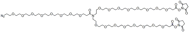 Molecular structure of the compound: N-(Azide-PEG8-carbonyl)-N-bis(PEG8-NHS ester)