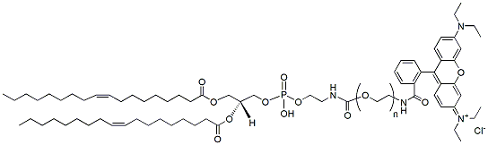 Molecular structure of the compound: DOPE-PEG-Rhodamine B, MW 2,000