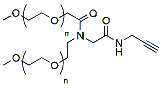 Molecular structure of the compound: N-(Amide-Propargyl)-N-bis(m-PEG3), MW 40,000