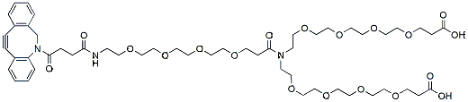 Molecular structure of the compound: N-(DBCO-PEG4-carbonyl)-N-bis(PEG4-acid)