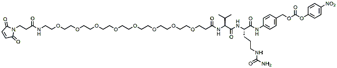 Molecular structure of the compound: Mal-amide-PEG8-Val-Cit-PAB-PNP