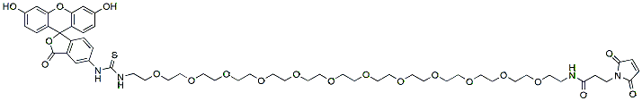 Molecular structure of the compound: Fluorescein-PEG12-Mal