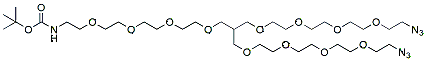 Molecular structure of the compound: 2,3-(PEG4-Azide)-1-(PEG4-N-Boc)methane
