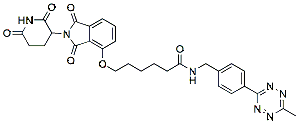 Molecular structure of the compound: 6-((2-(2,6-Dioxopiperidin-3-yl)-1,3-dioxoisoindolin-4-yl)oxy)-N-(4-(6-methyl-1,2,4,5-tetrazin-3-yl)benzyl)hexanamide