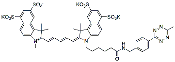 Molecular structure of the compound: sulfo-Cyanine5.5 tetrazine
