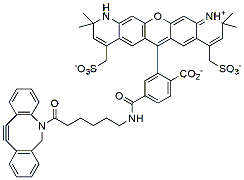 Molecular structure of the compound: BP Fluor 568 DBCO, 6-isomer