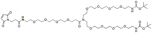 Molecular structure of the compound: N-(Mal-PEG4)-N-bis(PEG4-N-Boc)