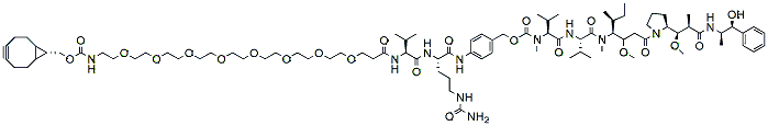 Molecular structure of the compound: endo-BCN-PEG8-Val-Cit-PAB-MMAE