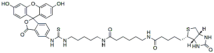 Molecular structure of the compound: Fluorescein Biotin