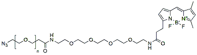 Molecular structure of the compound: Azide-PEG-Amide-PEG4-BDP FL, MW 2,000