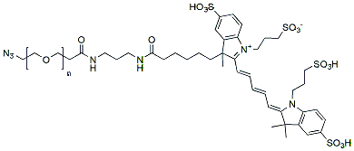 Molecular structure of the compound: Azido-PEG-Fluor 647, MW 2,000