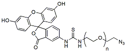 Molecular structure of the compound: Fluorescein-PEG-Azide, MW 2,000