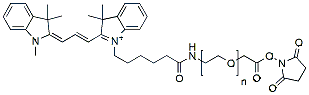 Molecular structure of the compound: Cy3-PEG-CH2CO2-NHS, MW 2,000