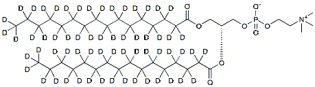 Molecular structure of the compound: 1,2-Dipalmitoyl-SN-glycero-3-phosphocholine-D62