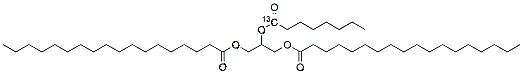 Molecular structure of the compound: Glyceryl 1,2-dioctadecanoate-3-octanoate-1-13C