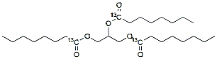 Molecular structure of the compound: Trioctanoin (1,1,1-13C3)