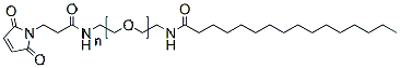Molecular structure of the compound: Palmitate-PEG-mal, MW 1,000