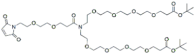Molecular structure of the compound: N-(Mal-PEG2-carbonyl)-N-bis(PEG4-t-butyl ester)