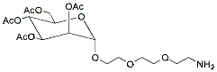 Molecular structure of the compound: 1-(PEG3-amine)-2,3,4,6-tetra-o-Ac-beta-D-Glucosylpyranose