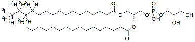 Molecular structure of the compound: 1-Palmitoyl-d9-2-Palmitoyl-sn-glycero-3-PG