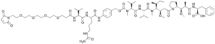 Molecular structure of the compound: Mal-PEG4-Val-Cit-PAB-MMAF