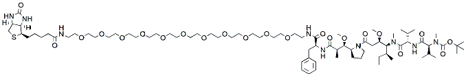 Molecular structure of the compound: Biotin-PEG11-NHCO-MMAF-N-t-Boc