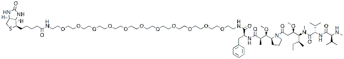 Molecular structure of the compound: Biotin-PEG11-NHCO-MMAF