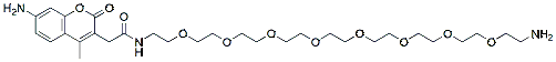Molecular structure of the compound: AMCA-PEG8-Amine, TFA salt