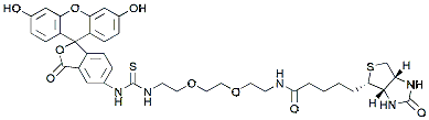 Molecular structure of the compound: Fluorescein-PEG2-Biotin