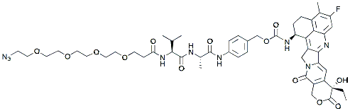 Molecular structure of the compound: Azido-PEG4-Val-Ala-PAB-Exatecan