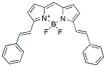 Molecular structure of the compound: (E,E)-3,5-Bis(phenylethenyl)-BDP lipid stain