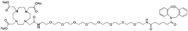 Molecular structure of the compound: DOTA-PEG8-C6-DBCO, Sodium Salt