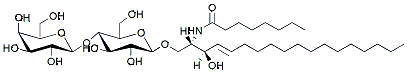 Molecular structure of the compound: C8 Lactosyl(ß) Ceramide (d18:1/8:0)