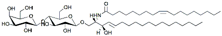 Molecular structure of the compound: C18:1 Lactosyl(ß) Ceramide (d18:1/18:1)