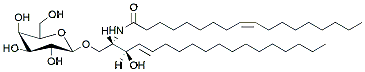 Molecular structure of the compound: C18:1 Galactosyl(ß) Ceramide (d18:1/18:1(9Z))