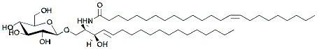 Molecular structure of the compound: C24:1 Glucosyl(ß) Ceramide (d18:1/24:1(15Z))