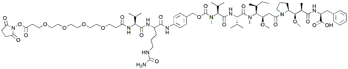 Molecular structure of the compound: NHS ester-PEG4-Val-Cit-PAB-MMAF