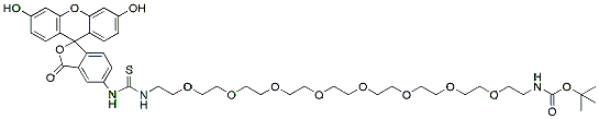 Molecular structure of the compound: Fluorescein-PEG8-(N-Boc)-Amine