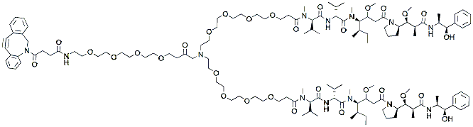 Molecular structure of the compound: N-(DBCO-PEG4)-N-bis(PEG4-MMAE)