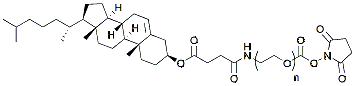 Molecular structure of the compound: Cholesterol-PEG-carbonate-NHS, MW 2,000