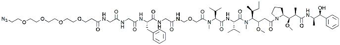 Molecular structure of the compound: Azide-PEG4-Gly-Gly-L-Phe-N-[(carboxymethoxy)methyl]Glycinamide-MMAE