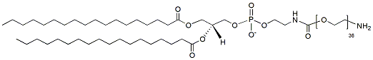 Molecular structure of the compound: DSPE-PEG36-NH2 (free base)