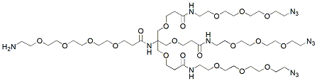 Molecular structure of the compound: Amino-PEG4-tris-PEG3-azide