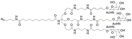Molecular structure of the compound: 3-Azido-propylamino-C12-tris-beta-GalNAc