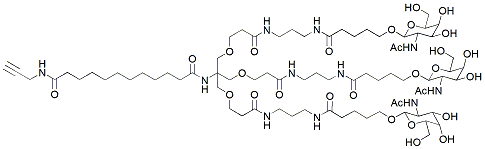 Molecular structure of the compound: Alkyne-C12-tris-beta-GalNAc