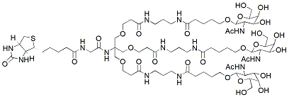 Molecular structure of the compound: Biotin-Gly-tris-beta-GalNAc