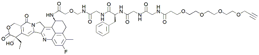 Molecular structure of the compound: Exatecan-2-(aminomethoxy)acetamide-Gly-Phe-Gly-Gly-PEG4-Alkyne
