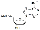 Molecular structure of the compound: 5-O-DMT-N6-methyl-2-deoxyadenosine