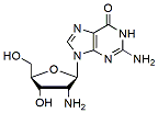 Molecular structure of the compound: 2-Amino-2-deoxyguanosine