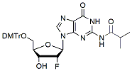 Molecular structure of the compound: 5-O-Dmt-n2-isobutyryl-2-fluoro-2-deoxyguanosine